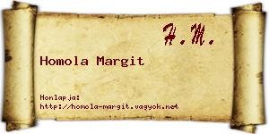 Homola Margit névjegykártya